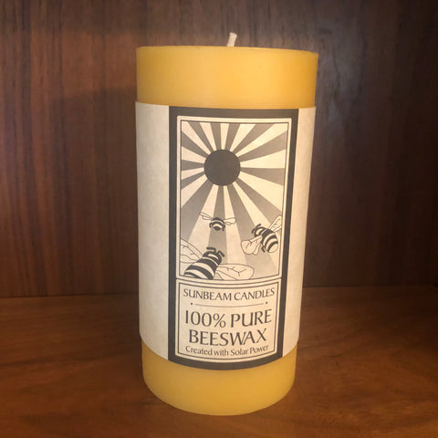 Sunbeam Candle Beeswax Pillar 3x6